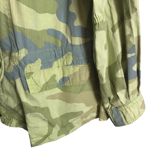 Free People XS Lead The Way Green Camo Utility Barn Coat Oversized Pockets - Picture 5 of 11